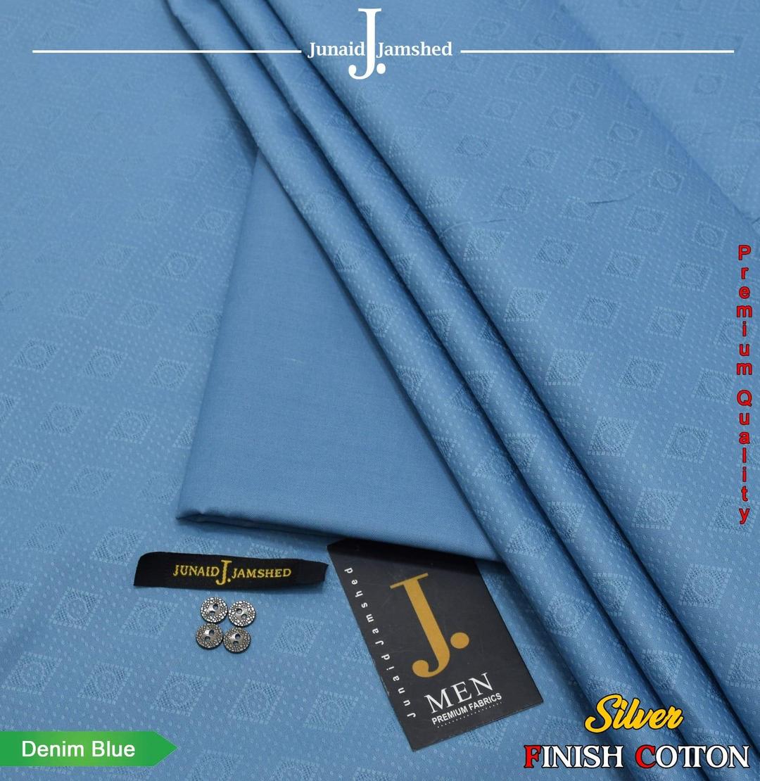 Men's  Textured Hard Cotton Suit with Silver Finish