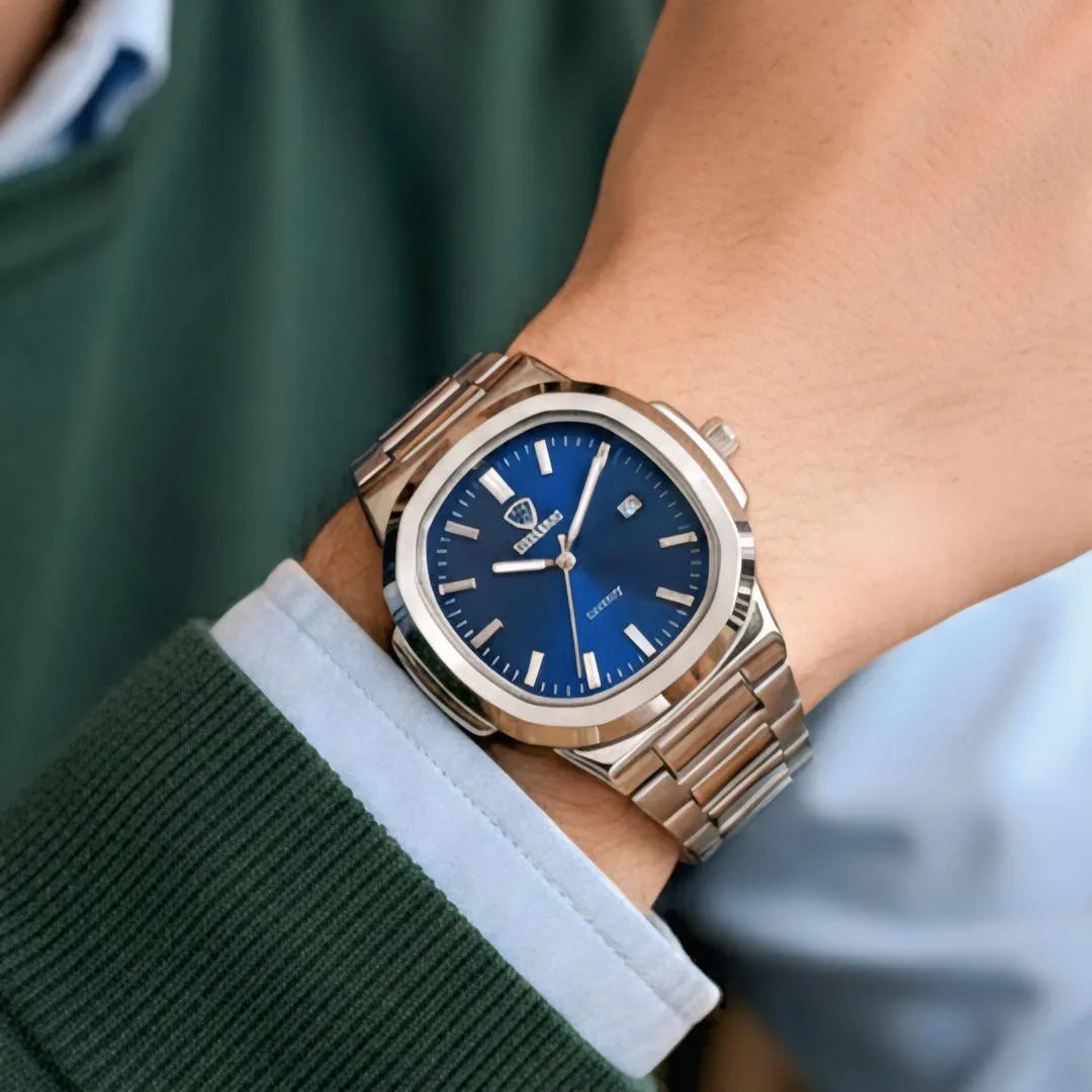 DEARNO Luxury  Dial Men's Watch -  Stainless Steel Chain