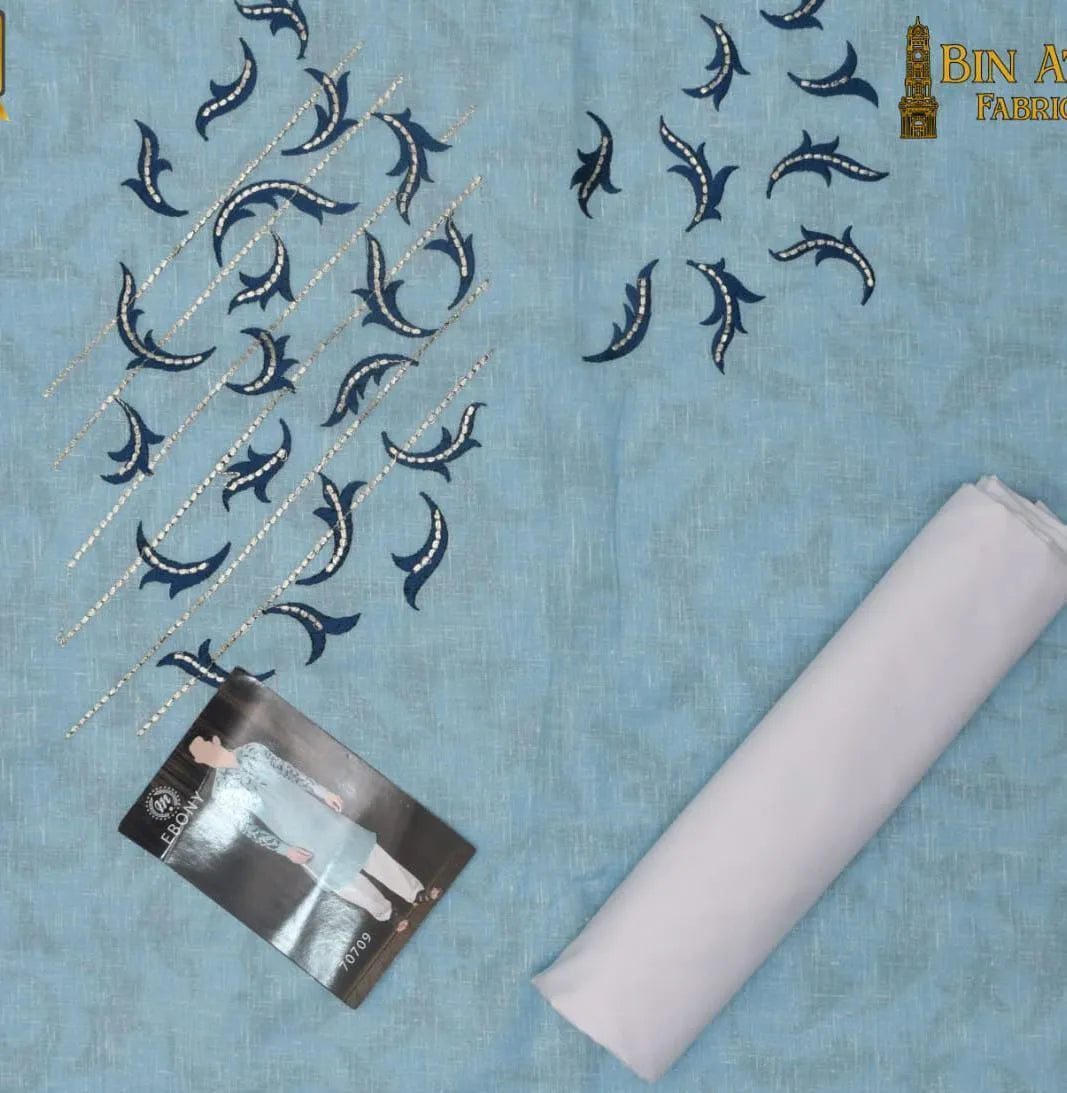 Men's  Embroidered Cotton Suit Summer  Wear