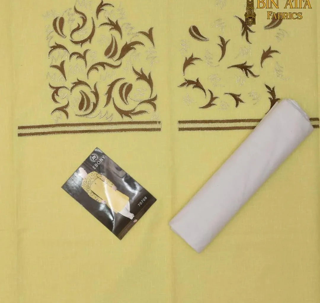 Men's  Embroidered Cotton Suit Summer  Wear