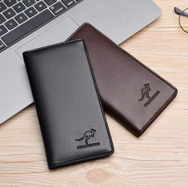 Men's Leather Bi-Fold Wallet Black Brown Slim Design