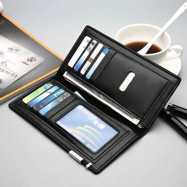 Men's Leather Bi-Fold Wallet Black Brown Slim Design
