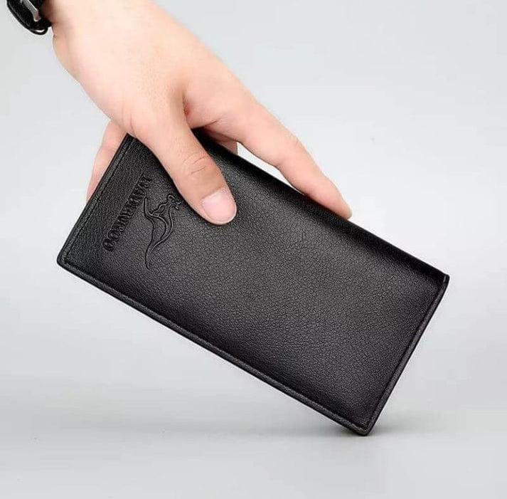 Men's Leather Bi-Fold Wallet Black Brown Slim Design