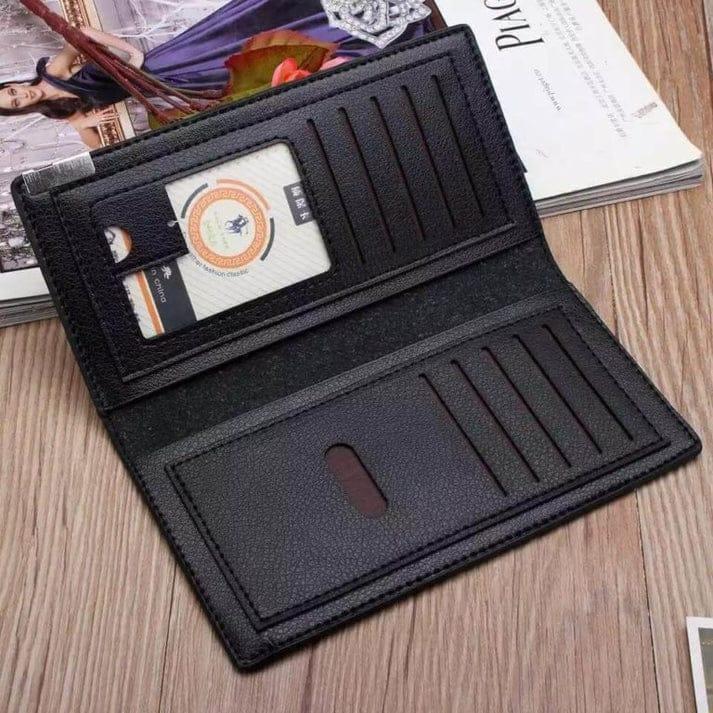 Men's Leather Bi-Fold Wallet Black Brown Slim Design