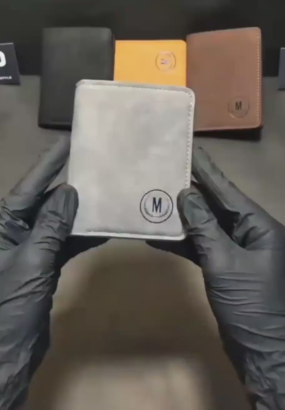 Men's Leather Bi-Fold Wallet with 6 Card Pockets